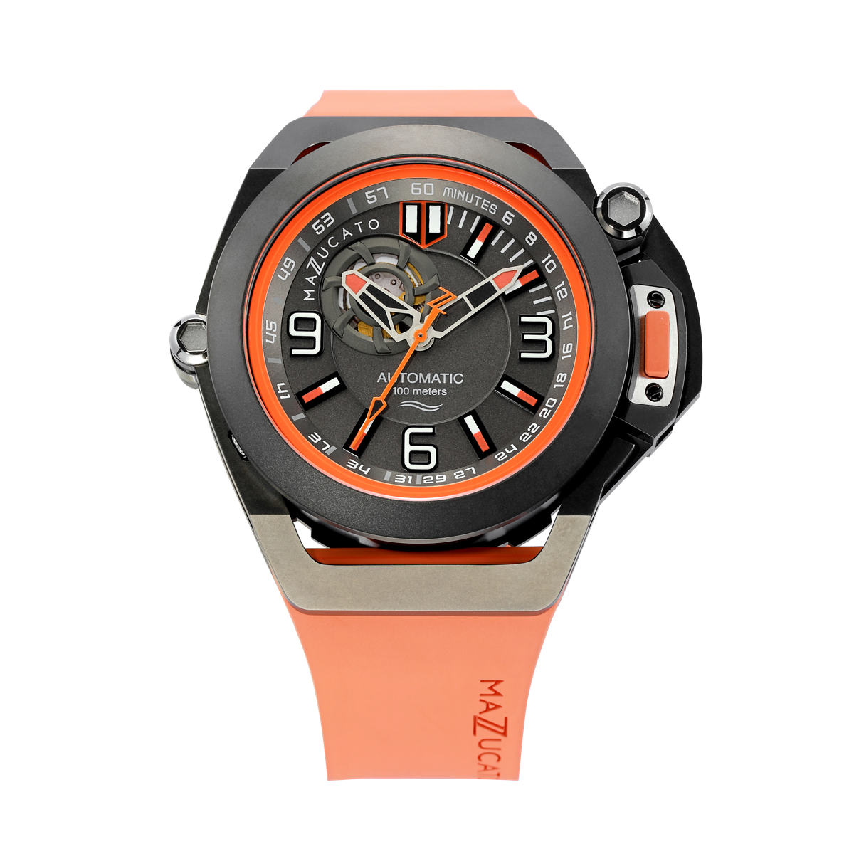 RIM Scuba Automatic Diving Watch Orange Mens Luxury Italian Watches