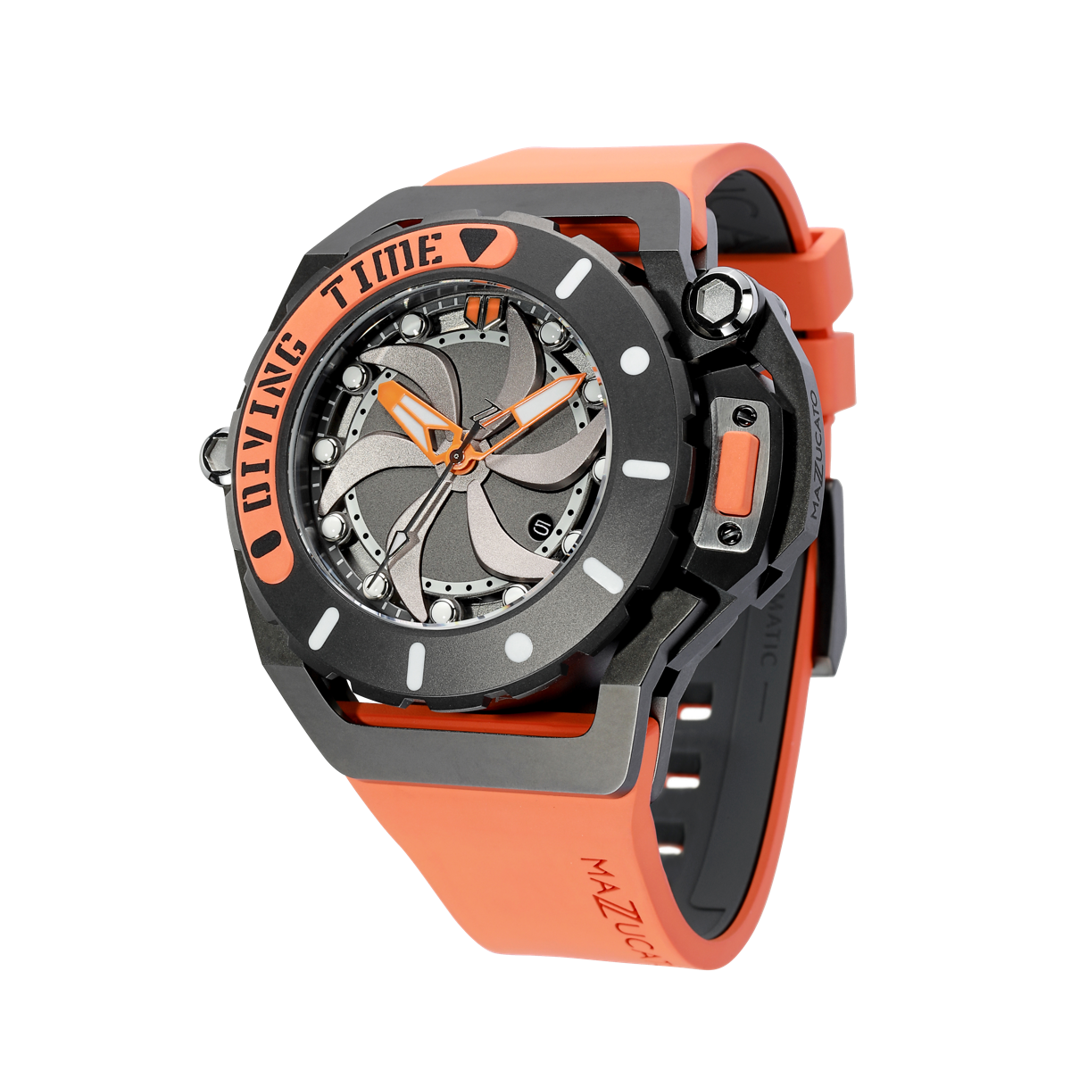 RIM Scuba Automatic Diving Watch Orange Mens Luxury Italian Watches