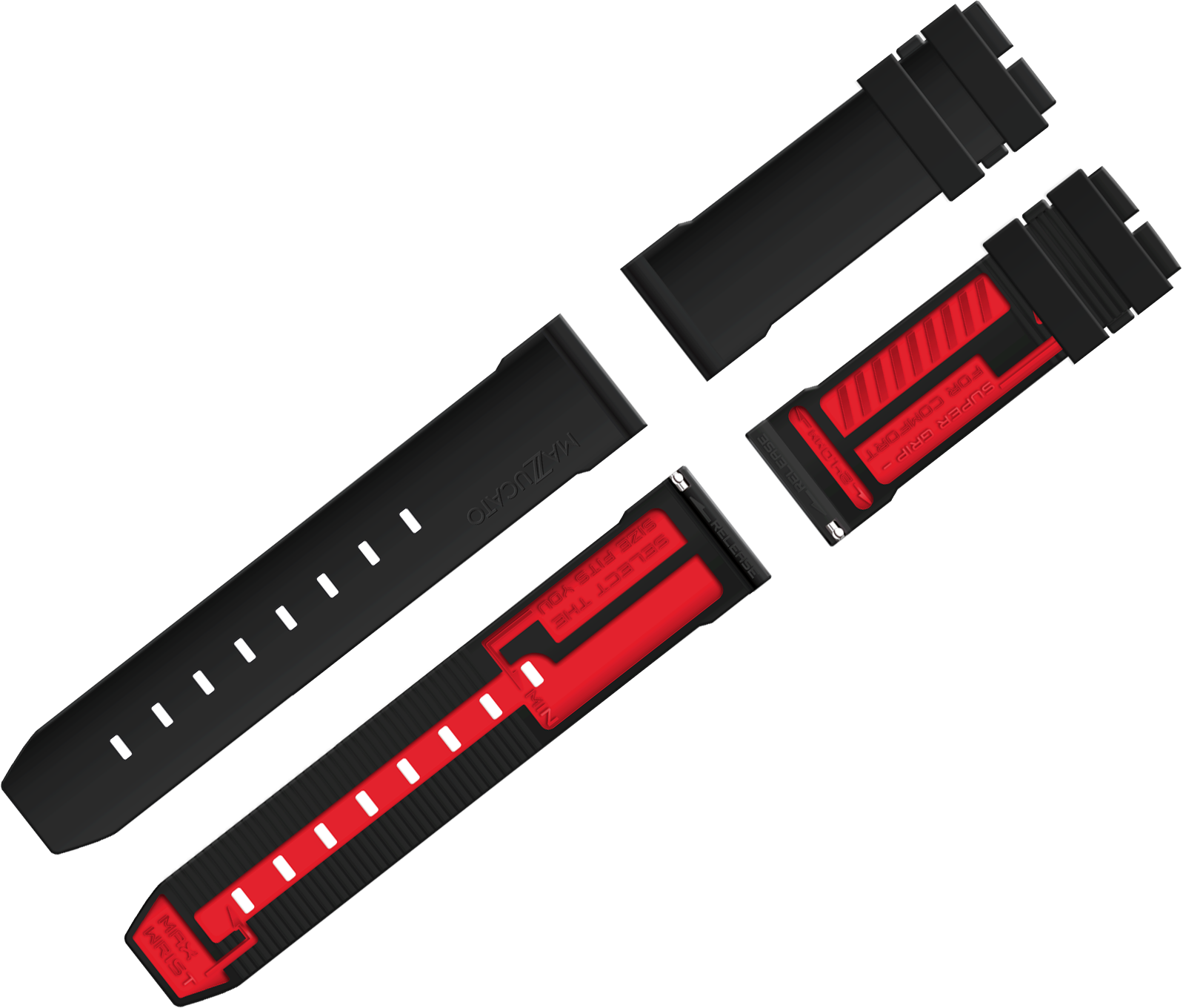 GT6-RE Red Black Rubber Watch Strap for GT